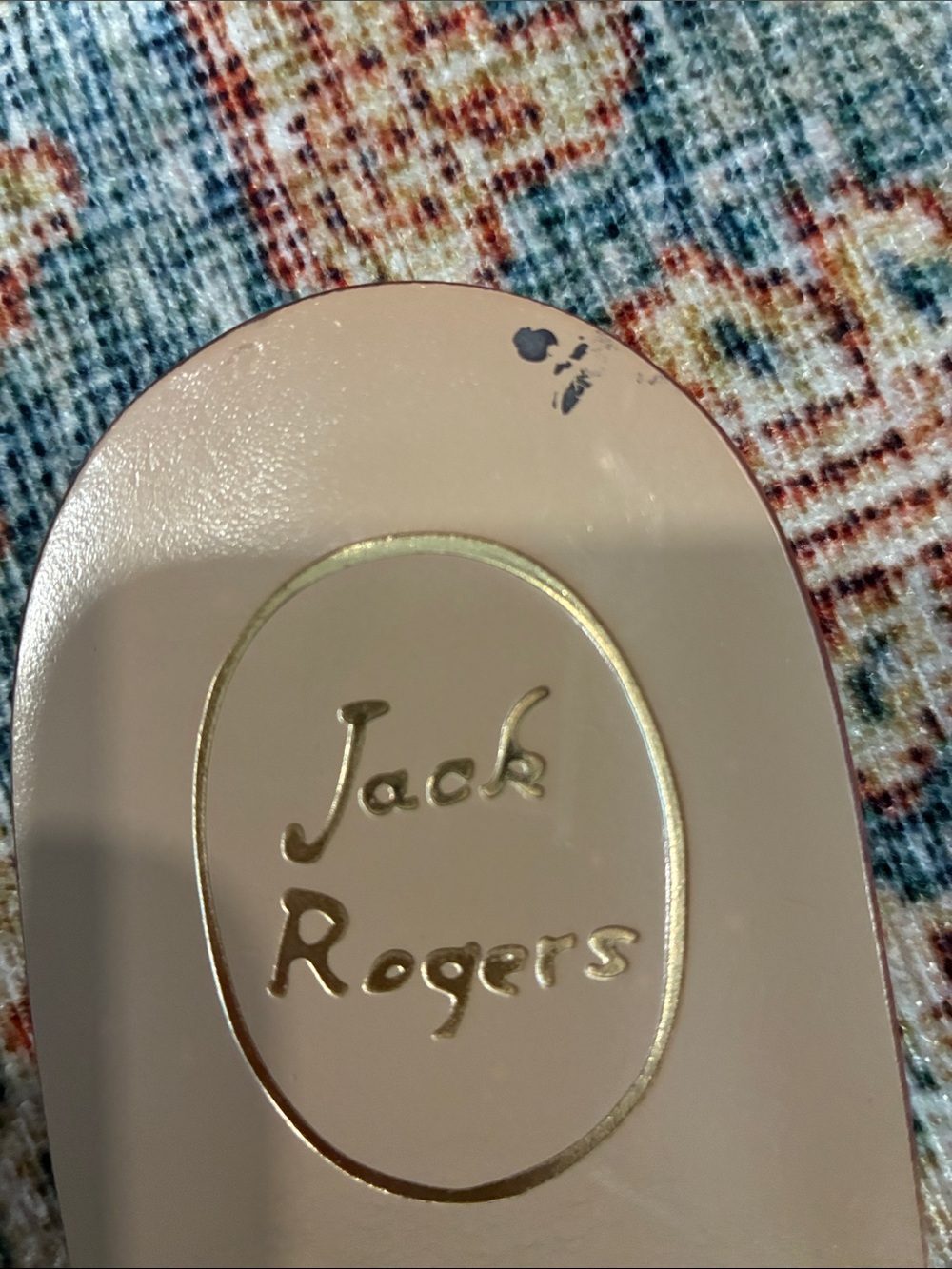 Jack Rogers "Lauren" Cork with Metallic Gold Medallion Slide Sandals size 9 - Picture 4 of 8